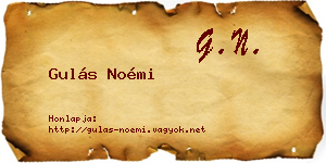 Gulás Noémi névjegykártya